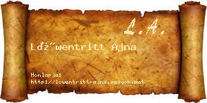 Löwentritt Ajna névjegykártya